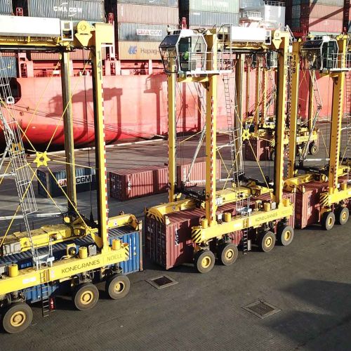 Cranes in a port