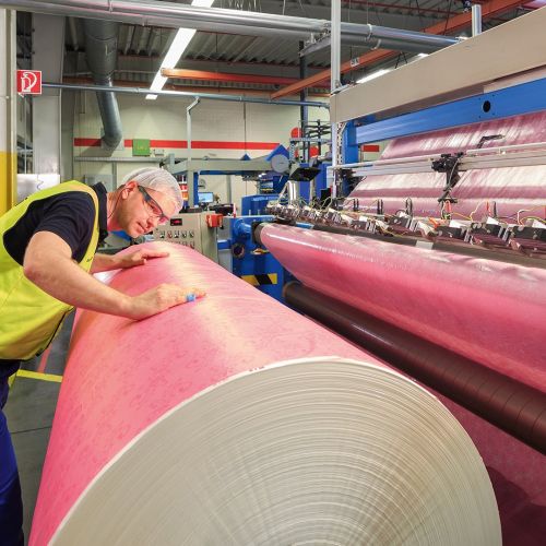 Employee in plastics manufacturing