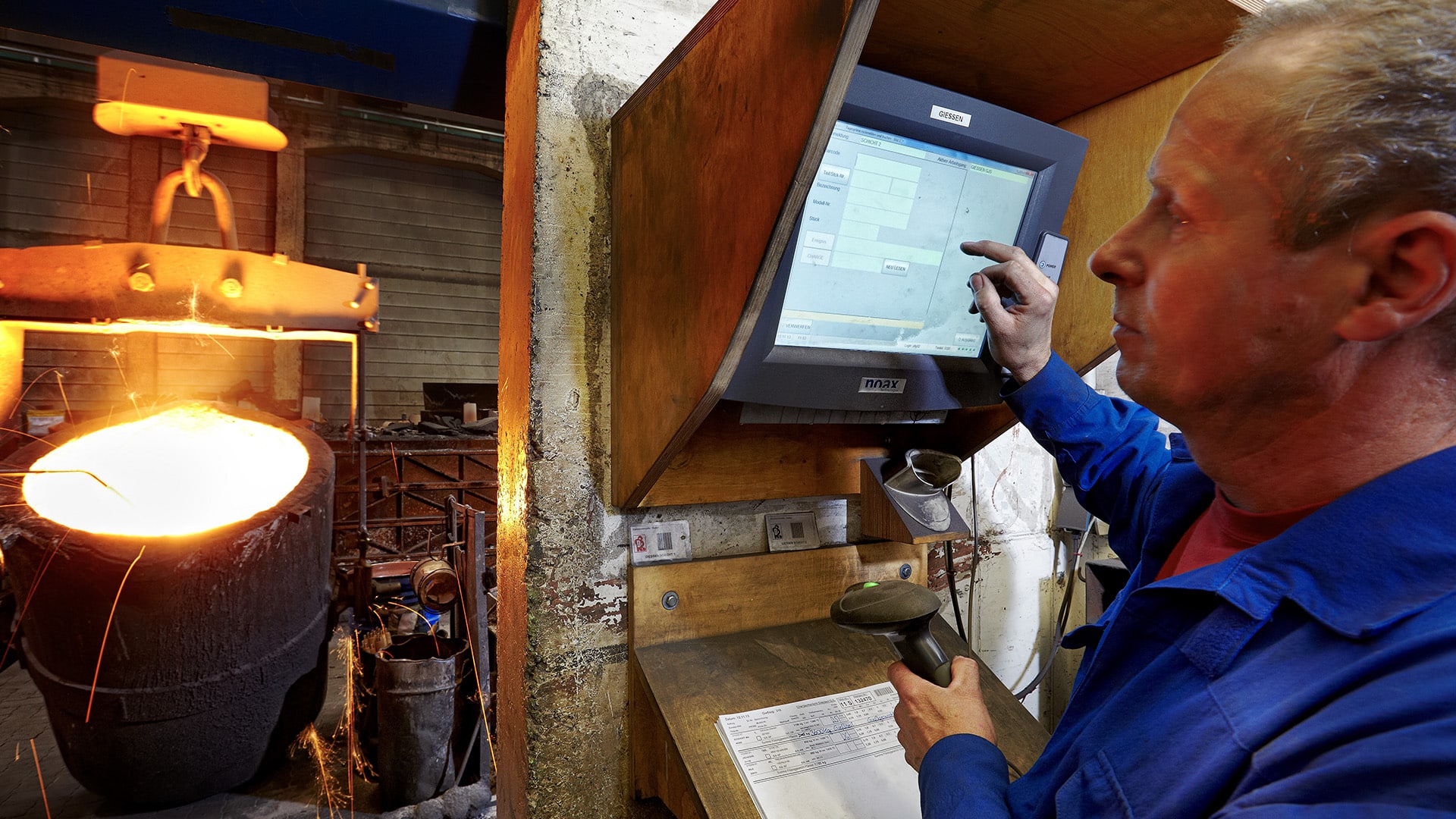 Touch Panel PC in der Metallgießerei Dossmann